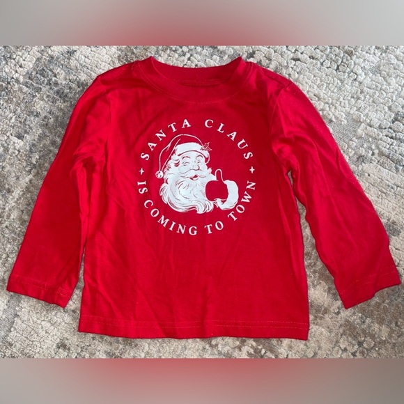 Holiday Time ‘Santa clause is coming to town’ long sleeve top size 2T - Picture 1 of 2